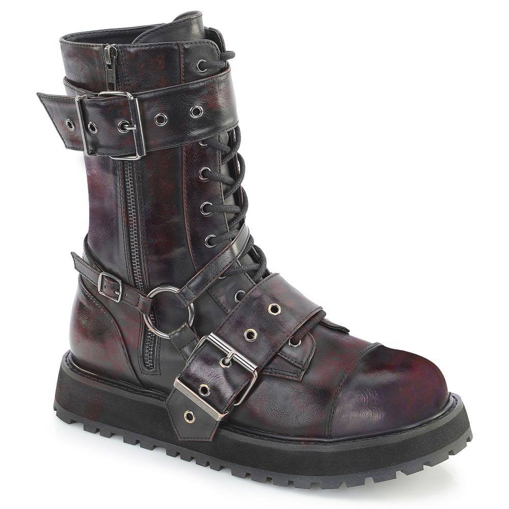 DemoniaCult - VALOR220 Platform Boots - Burgundy Product image